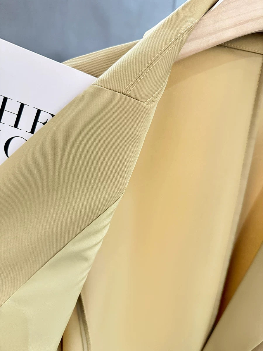 Khaki Thin Professional Suit Jacket Women 2025 Spring and Summer New Style Drape Simple Trendy Small Suit Top