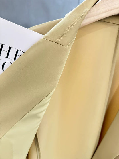 Khaki Thin Professional Suit Jacket Women 2025 Spring and Summer New Style Drape Simple Trendy Small Suit Top