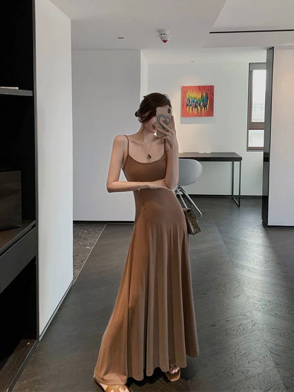 Tongse | Dancer High Elastic Knitted Dress Slim Suspender Skirt Large Hem Slimming Elegant Long Skirt