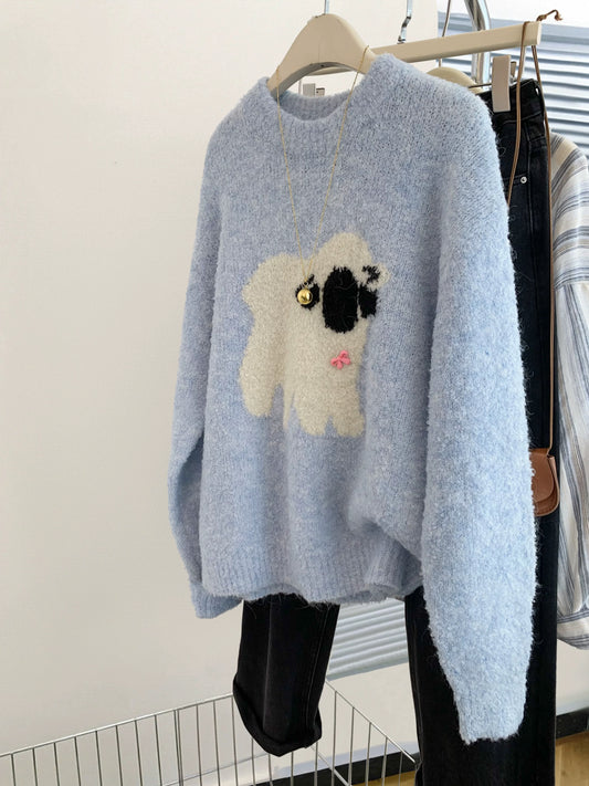 style bow-knitted sweater cardigan coat for women in early autumn straight shoulder French design short outerwear