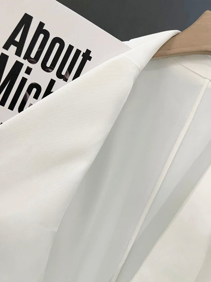 Spring and summer white temperament casual street suit jacket women 2025 new thin loose lazy style fashion suit