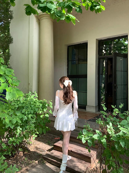 Tongse | Pure desire ballet Meng Ling's same style niche pure desire ballet style suspender long-sleeved tulle dress
