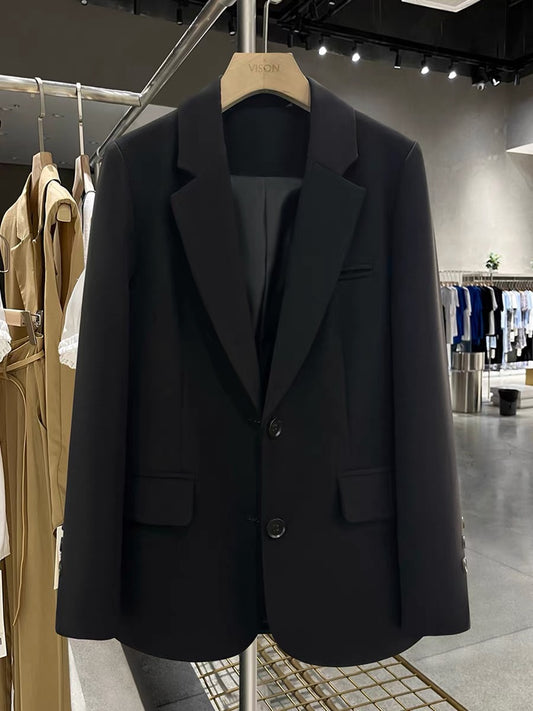 Black Korean light luxury slim suit jacket women 2025 new spring and autumn this year popular formal all-match suits