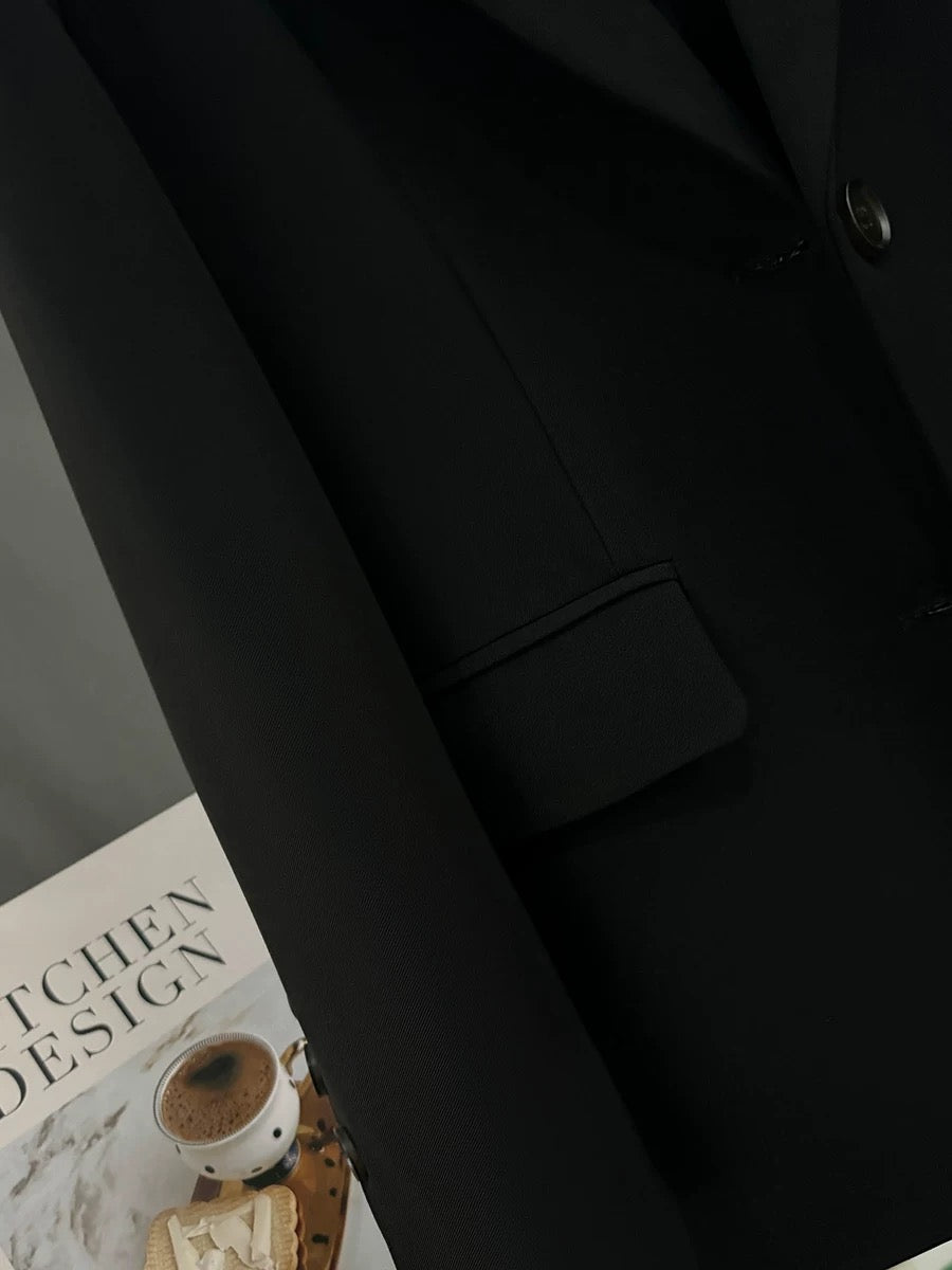 Black Korean light luxury slim suit jacket women 2025 new spring and autumn this year popular formal all-match suits