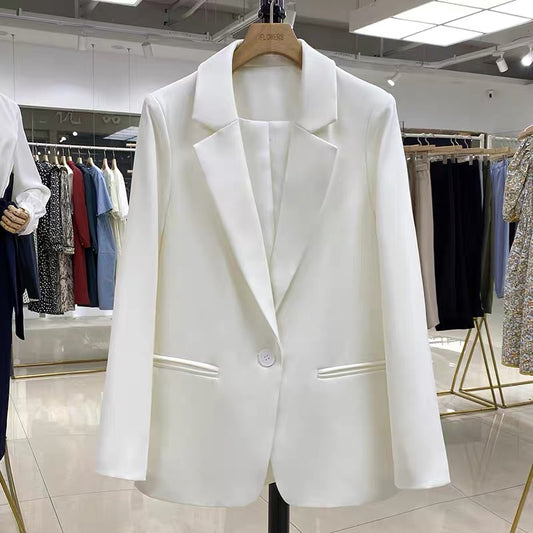 White suit jacket for women, high-end goddess style, 2025 spring and autumn new style, fashionable small suit trend