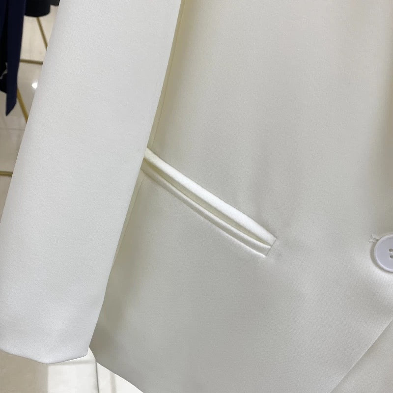 White suit jacket for women, high-end goddess style, 2025 spring and autumn new style, fashionable small suit trend