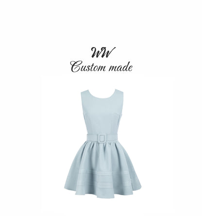 WW custom French Hepburn style dress female temperament waist daughter birthday dress skirt little red skirt Bei Weiwei