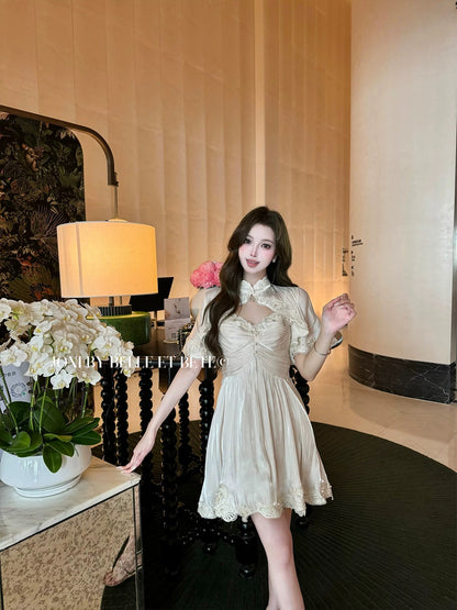 1JONIbyBEB dignified and elegant new Chinese style lace beaded water luster shawl suspender dress suit