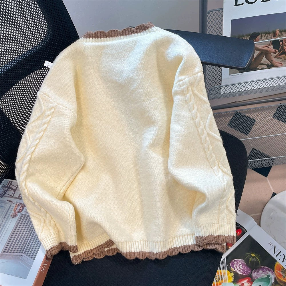 French gentle little fragrance soft waxy sweater cardigan for women autumn high-end beautiful embroidered flower jacket knitted top