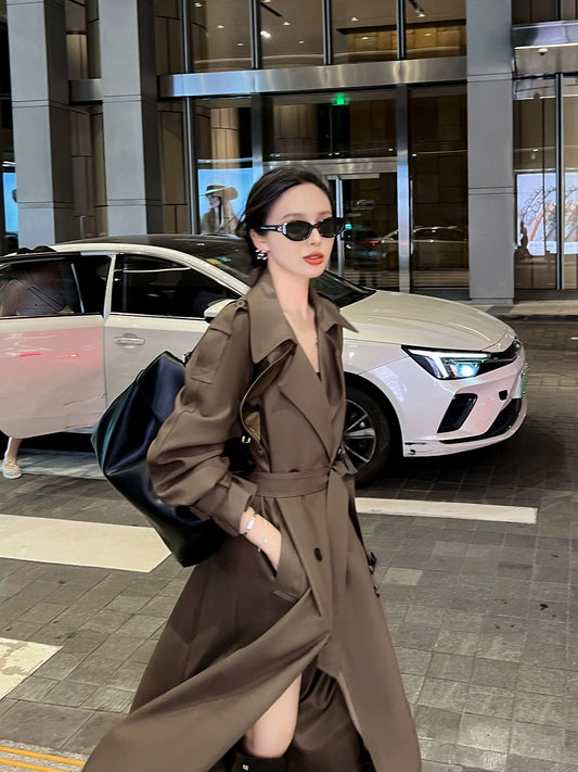 Windbreaker coat women's mid-length 2024 spring and autumn new style this year's popular Korean style loose casual coat