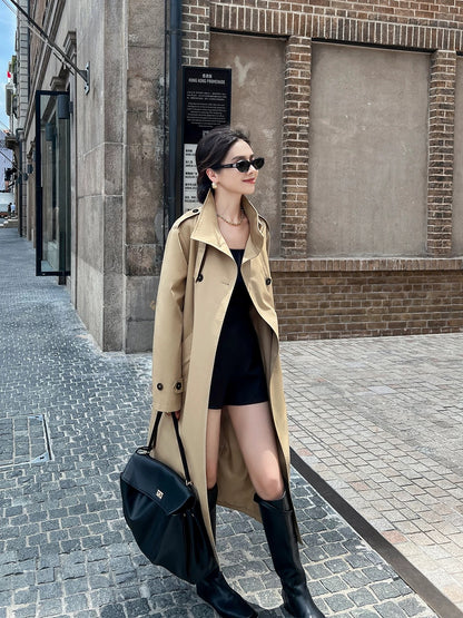 Windbreaker coat women's mid-length spring and autumn 2024 new popular small British style high-end temperament coat