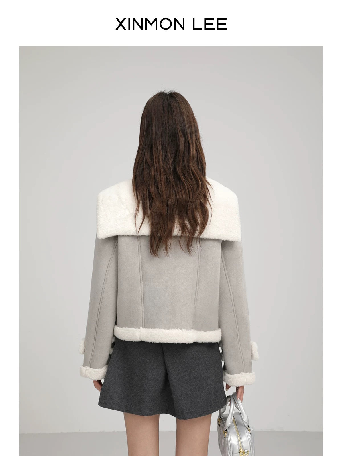 XinmonLee Korean retro loose slim short jacket thick winter women's loose lambswool top