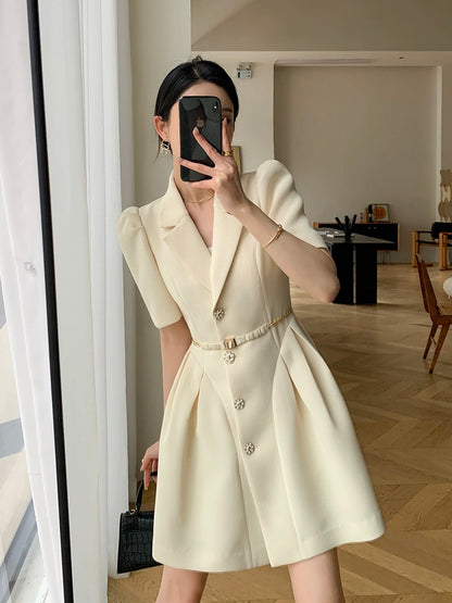 FT GUOGE suit dress 2024 summer new high-end temperament goddess style commuting slim short skirt
