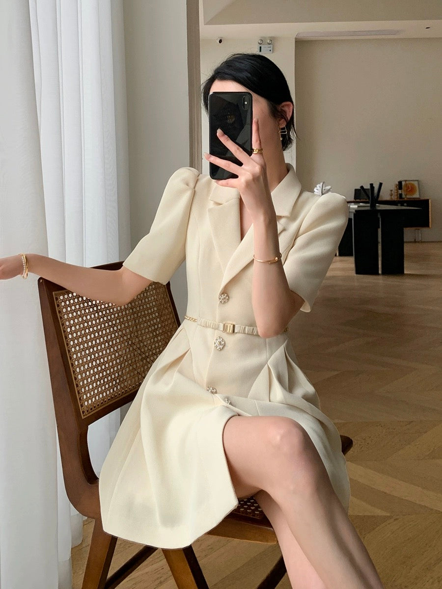 FT GUOGE suit dress 2024 summer new high-end temperament goddess style commuting slim short skirt