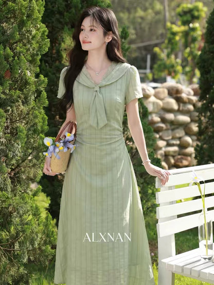 Lu Xiangnan's "Coconut Grove Summer" Korean Style Gentle Summer Women's Green Fresh and Slimming Dress
