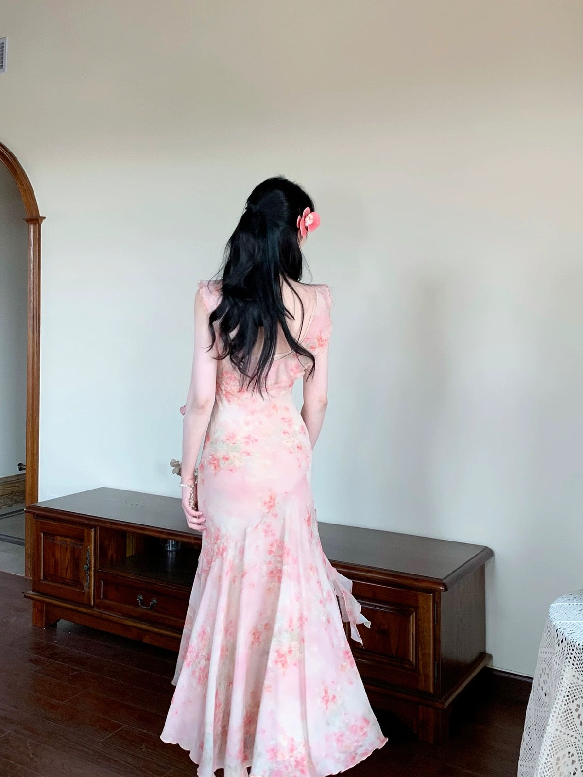 PartyYan Dream Garden gentle bias-cut seaside vacation long skirt with waist and temperament niche design dress