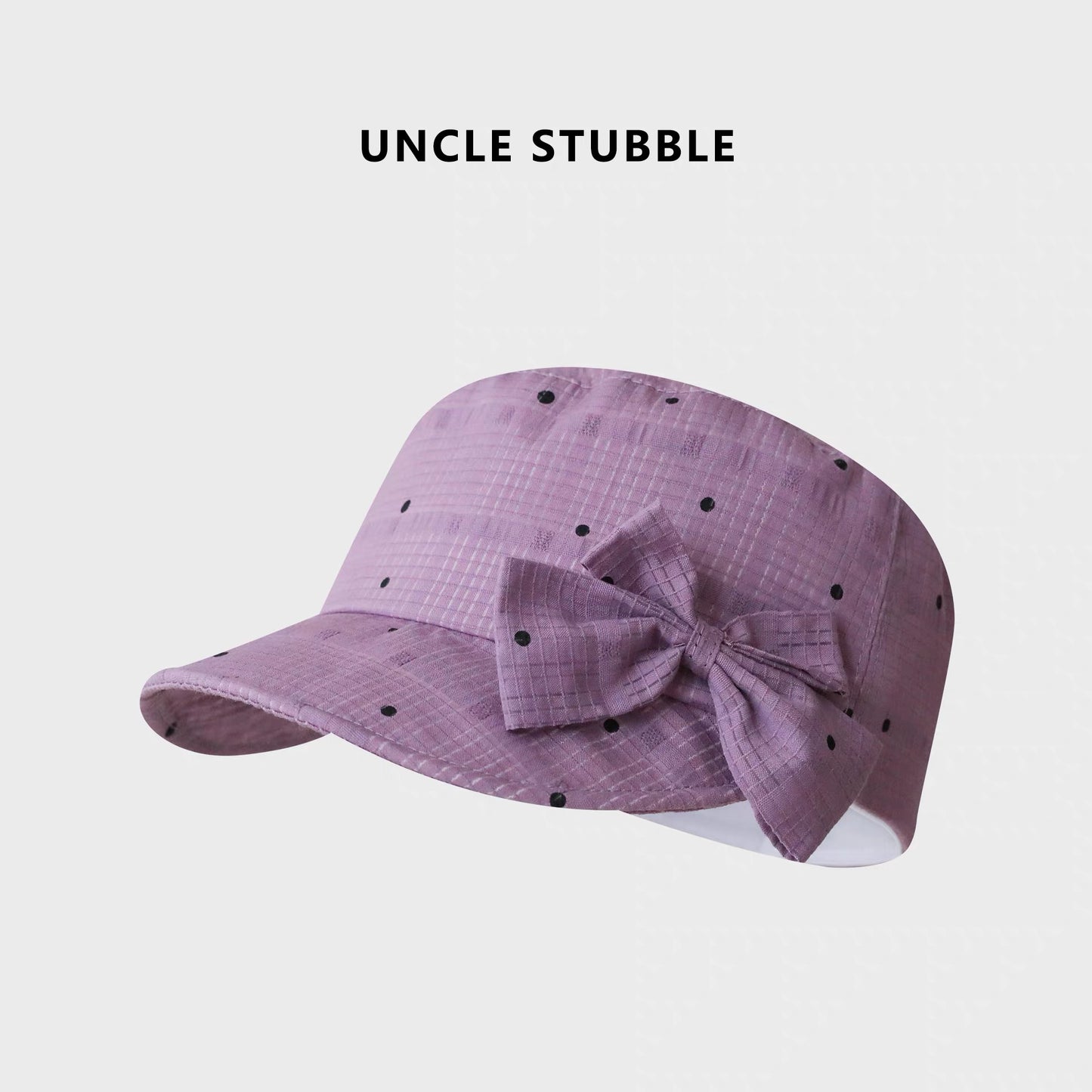 Polka dot bow equestrian cap, Korean style girly flat top baseball cap, 2026 new trendy niche newsboy cap