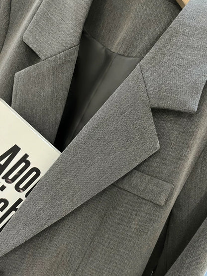 Gray high-quality small suit jacket for women 2024 spring and autumn new Korean style casual street suit top