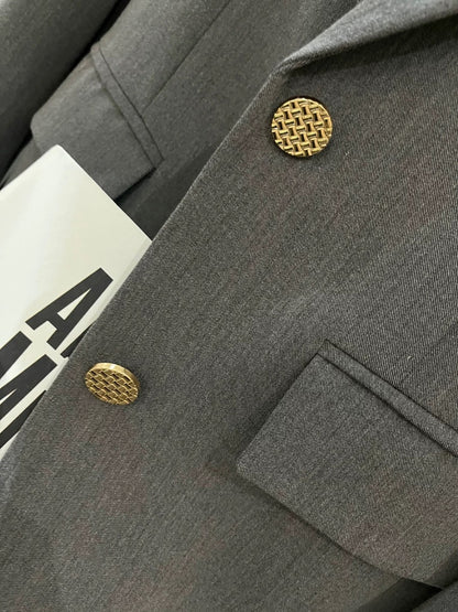 Gray high-quality small suit jacket for women 2024 spring and autumn new Korean style casual street suit top