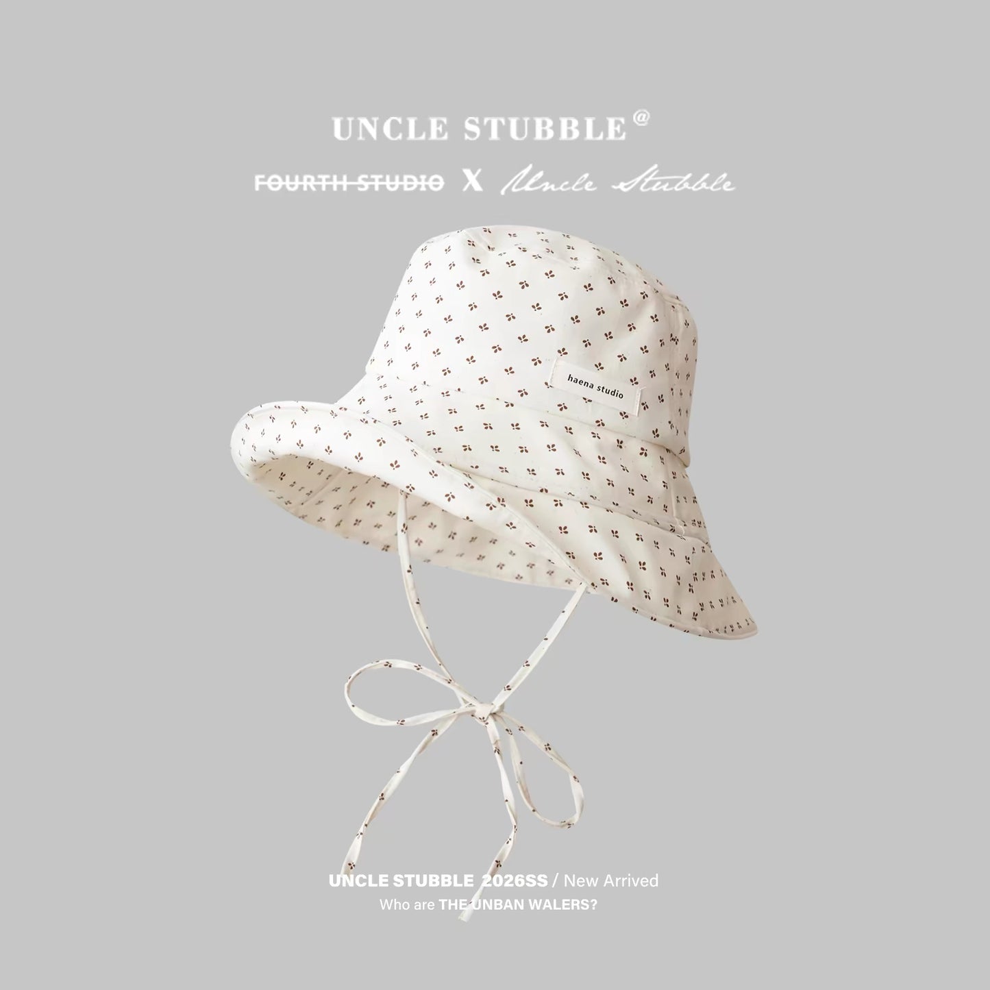 Everyday commuting sun hat, all-around sun protection, white drawstring bucket hat, cute summer floral sun hat for women.