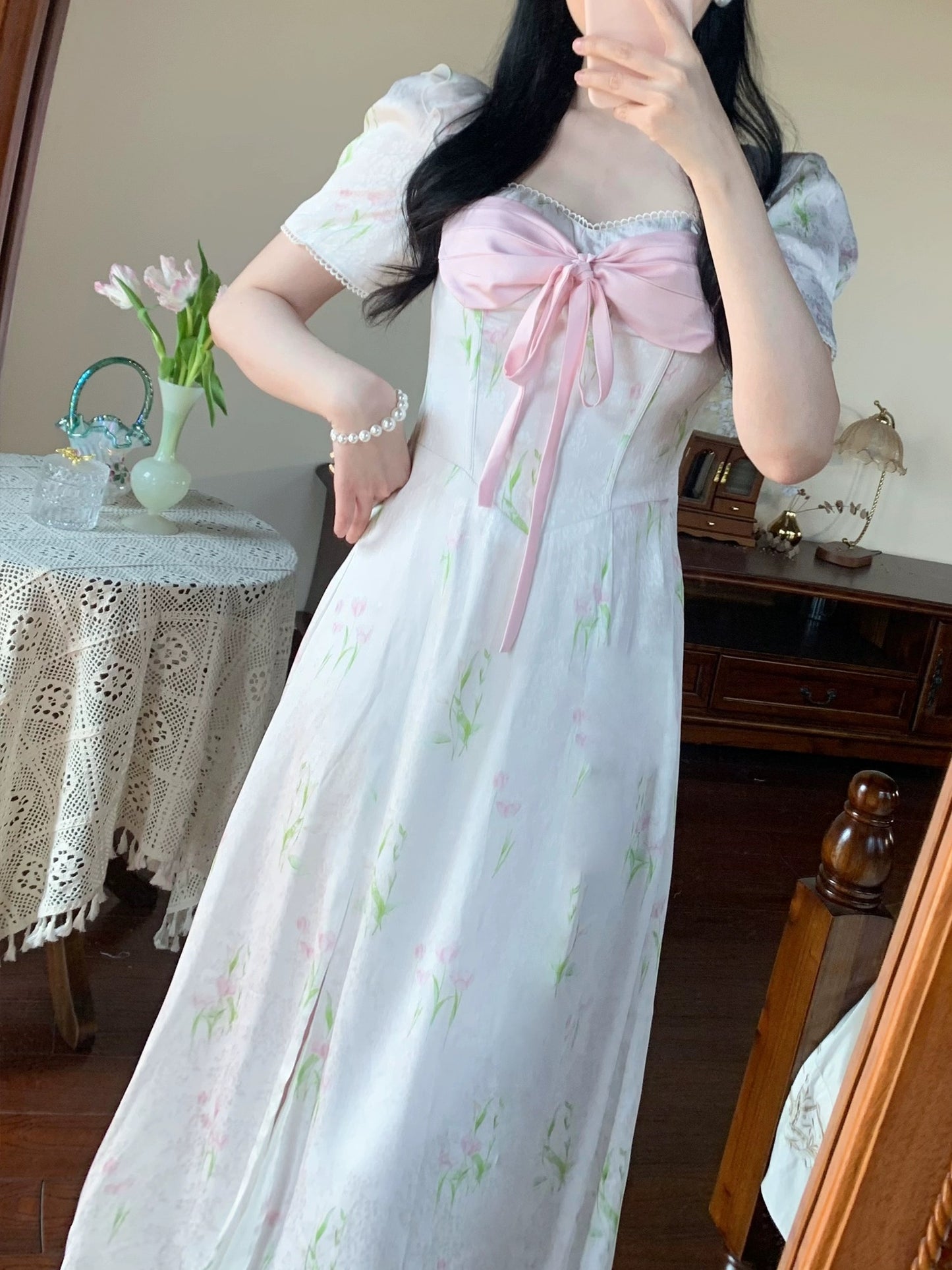 PartyYan Ode to Spring French Elegant Pink Sweet and Exquisite Temperament Tea Break Dress Strap Dress Women Summer