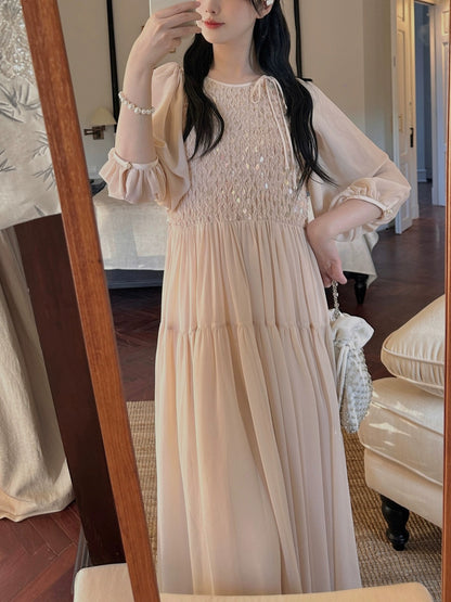 PartyYan [Pink Moonlight] Fairy Strap Mermaid Sequins Dream Seaside Vacation Dress Women's Summer
