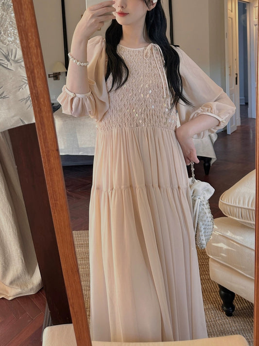 PartyYan [Pink Moonlight] Fairy Strap Mermaid Sequins Dream Seaside Vacation Dress Women's Summer