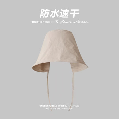 Women's fashionable rose red face-covering bucket hat, sun protection and UV protection hat, thin summer sun hat.
