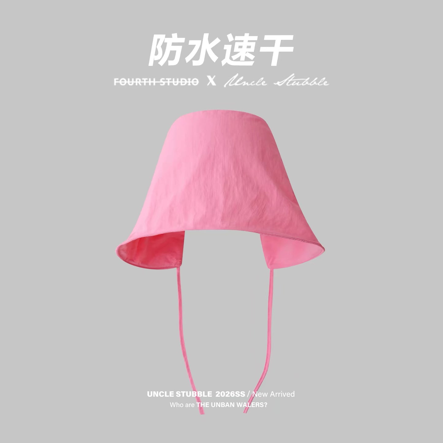 Women's fashionable rose red face-covering bucket hat, sun protection and UV protection hat, thin summer sun hat.