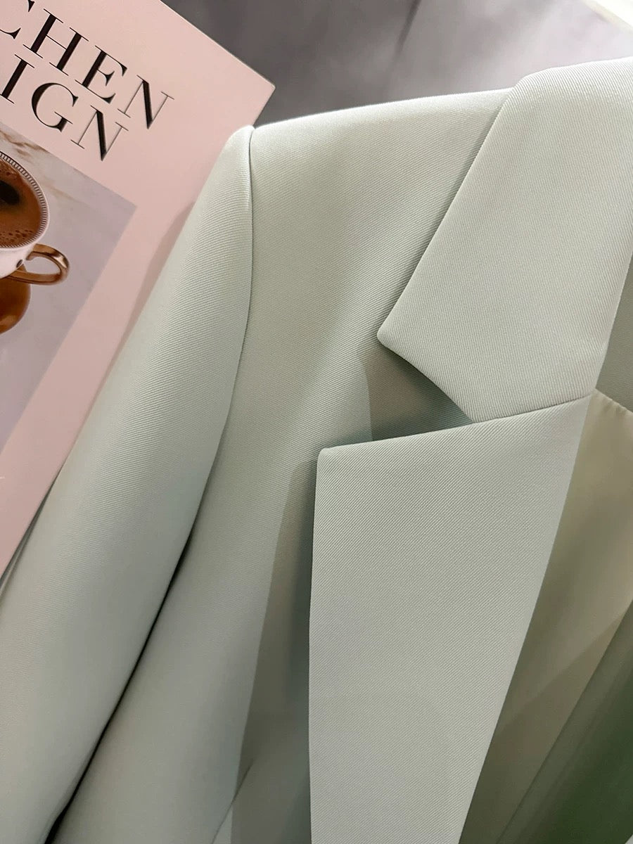 Lake green Korean spring suit jacket for women 2024 spring new style this year's popular autumn versatile suit