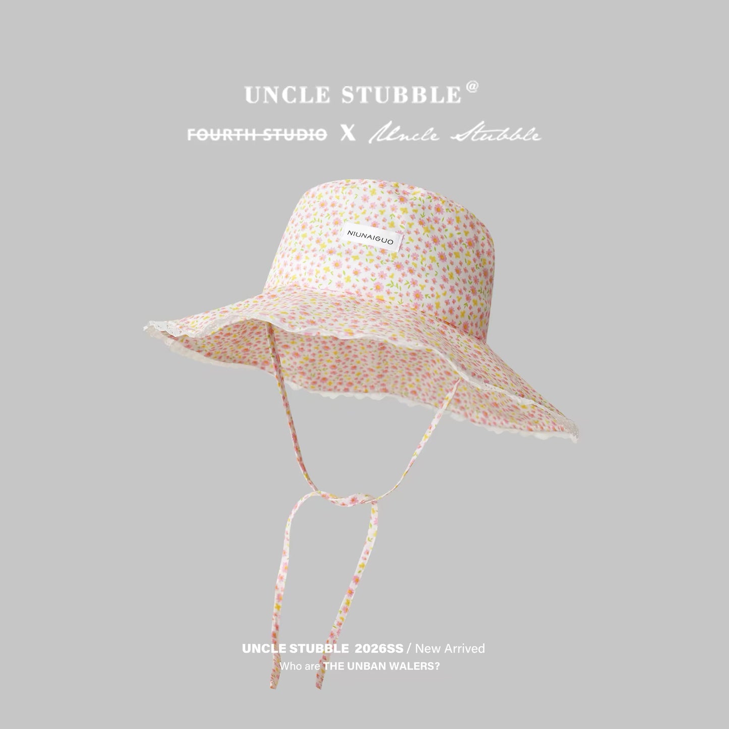 French-style floral fisherman's hat, thin, wide brim, sun protection hat for women, sweet lace pink sun hat.