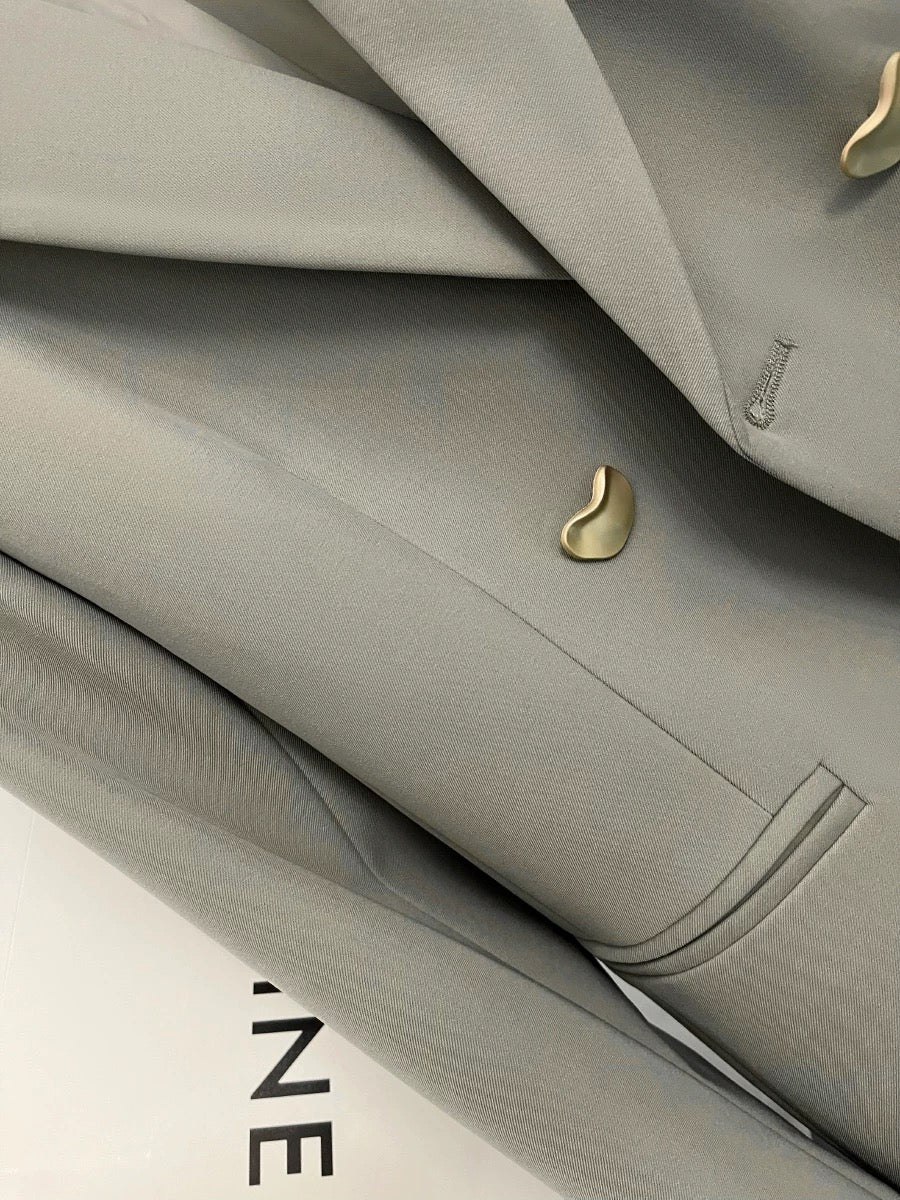 2024 spring and autumn new gray high-end British style blazer women's French texture fashion small suit