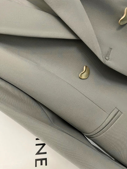 2024 spring and autumn new gray high-end British style blazer women's French texture fashion small suit