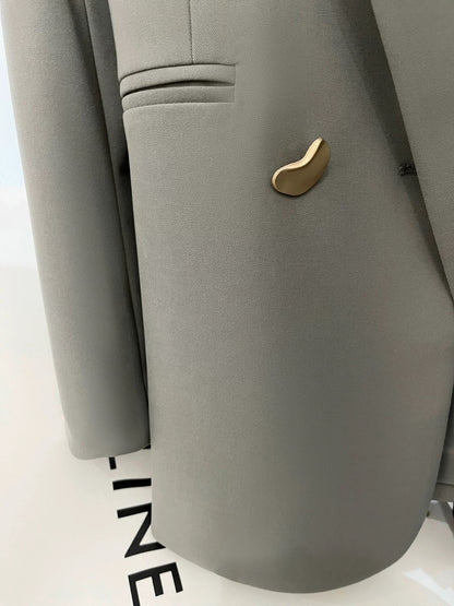 2024 spring and autumn new gray high-end British style blazer women's French texture fashion small suit