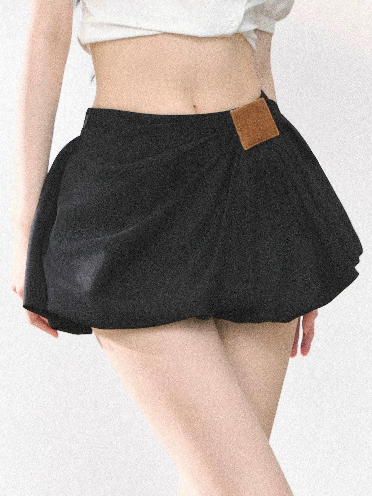 American hot girl skirt female summer high waist A-line slim short skirt gray petticoat