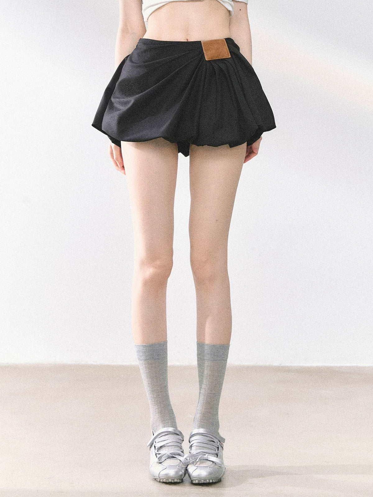 American hot girl skirt female summer high waist A-line slim short skirt gray petticoat