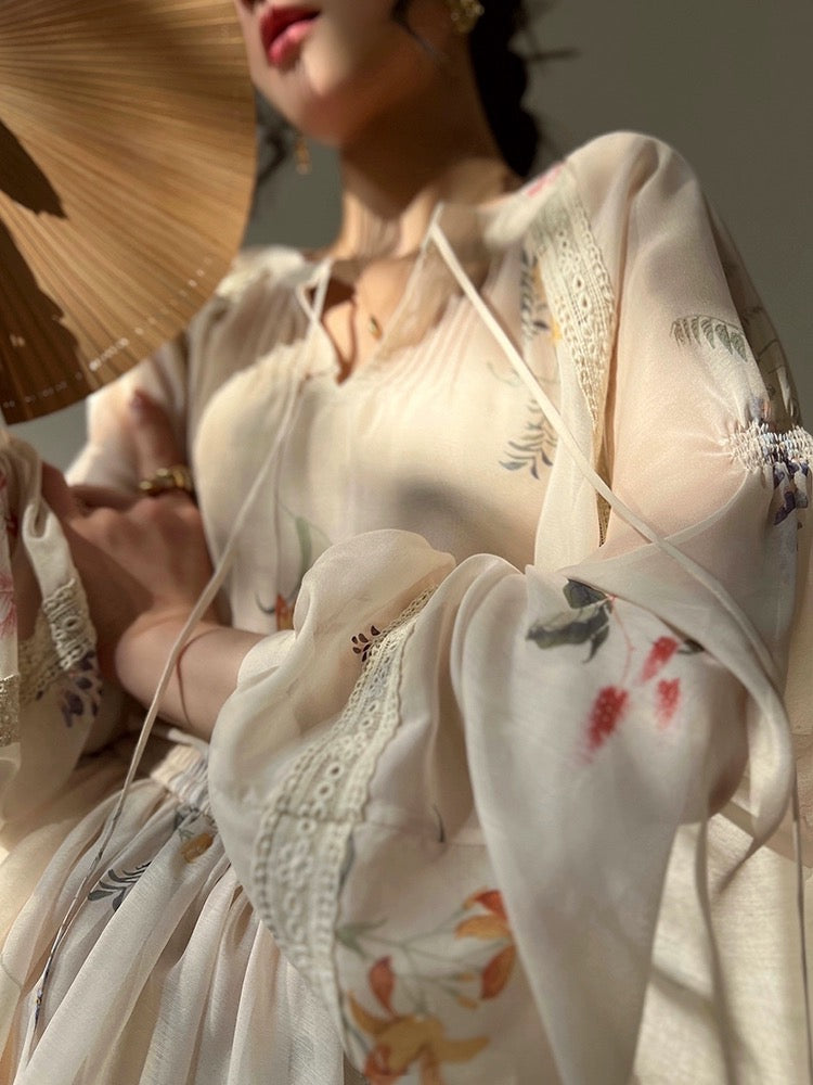 Aconiconi｜Moonshadow Camellia French high-quality shirt suit skirt vacation tutu skirt cake skirt
