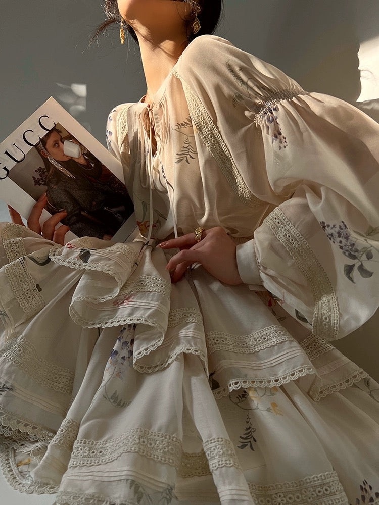 Aconiconi｜Moonshadow Camellia French high-quality shirt suit skirt vacation tutu skirt cake skirt