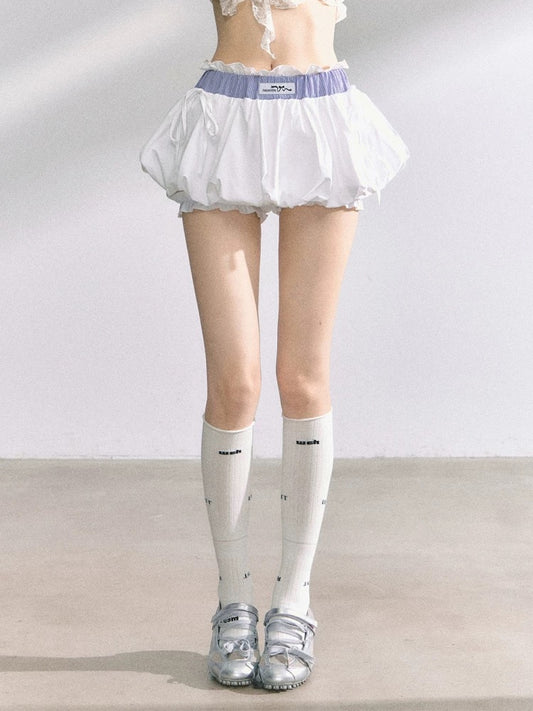 Shao Ye's beautiful legs real record% Summer beautiful French hot girl skirt female summer slim bud skirt white short skirt sẽ