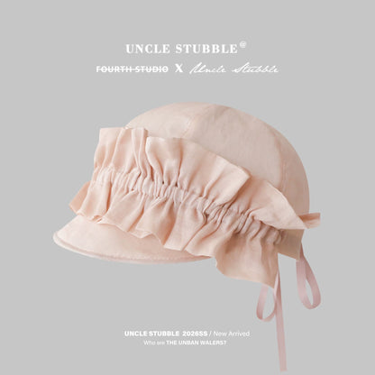 Ramie Hat | Super Cute and Elegant Baseball Cap, Japanese Style, Lightweight and Breathable Newsboy Cap, Lace-Trimmed Lolita Hat for Women