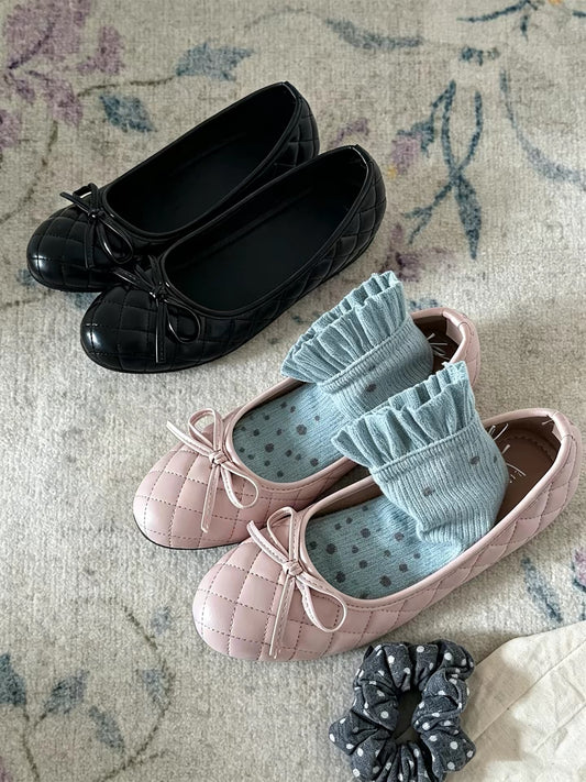 ITIM Women's Retro Diamond-Pattern Low-Cut Shoes with Hidden Wedges – New for Autumn 2026; Versatile Leather-Style Shoes Perfect for Pairing with Skirts.