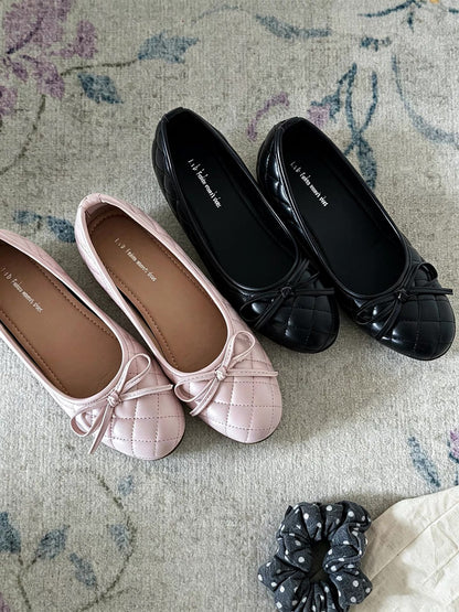 ITIM Women's Retro Diamond-Pattern Low-Cut Shoes with Hidden Wedges – New for Autumn 2026; Versatile Leather-Style Shoes Perfect for Pairing with Skirts.