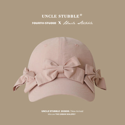 Korean designer bow baseball cap, 2026, unique and super cute, sweet women's baseball cap.