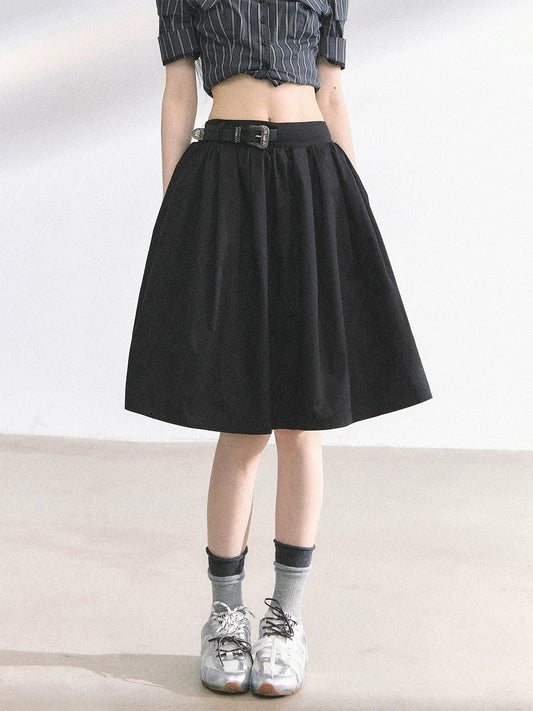 American hot girl puffy skirt female summer high waist a line slim skirt umbrella skirt
