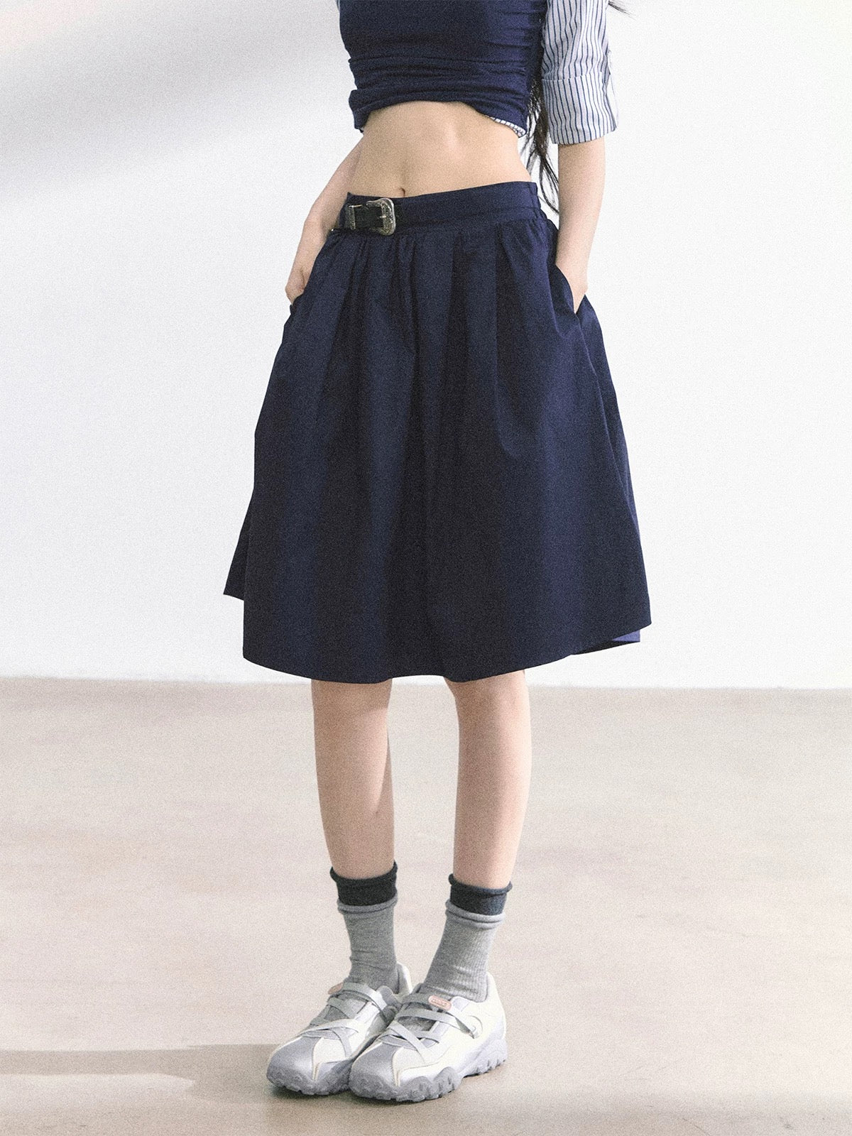 American hot girl puffy skirt female summer high waist a line slim skirt umbrella skirt