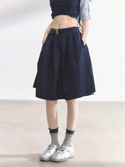 American hot girl puffy skirt female summer high waist a line slim skirt umbrella skirt