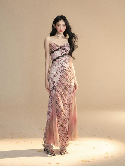 Shao Ye Yan Beauty Goddess Venus One Shoulder Royal Sister Style Dress Women Summer Waist Slimming Suspender Dress Sexy Long Dress