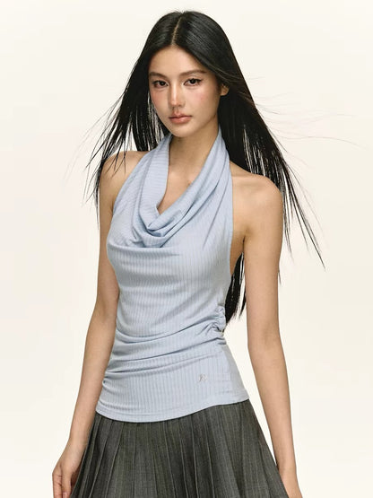 Ariseism American Retro Sexy Slim Fit Halter Neck Vest for Women, New Summer Style, Slimming Top
