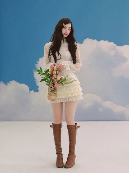 [Special Offer] [LaluneDuCiel] "Rose Trellis" – A Sweet, Innocent-Yet-Alluring Lace & Chiffon Dress