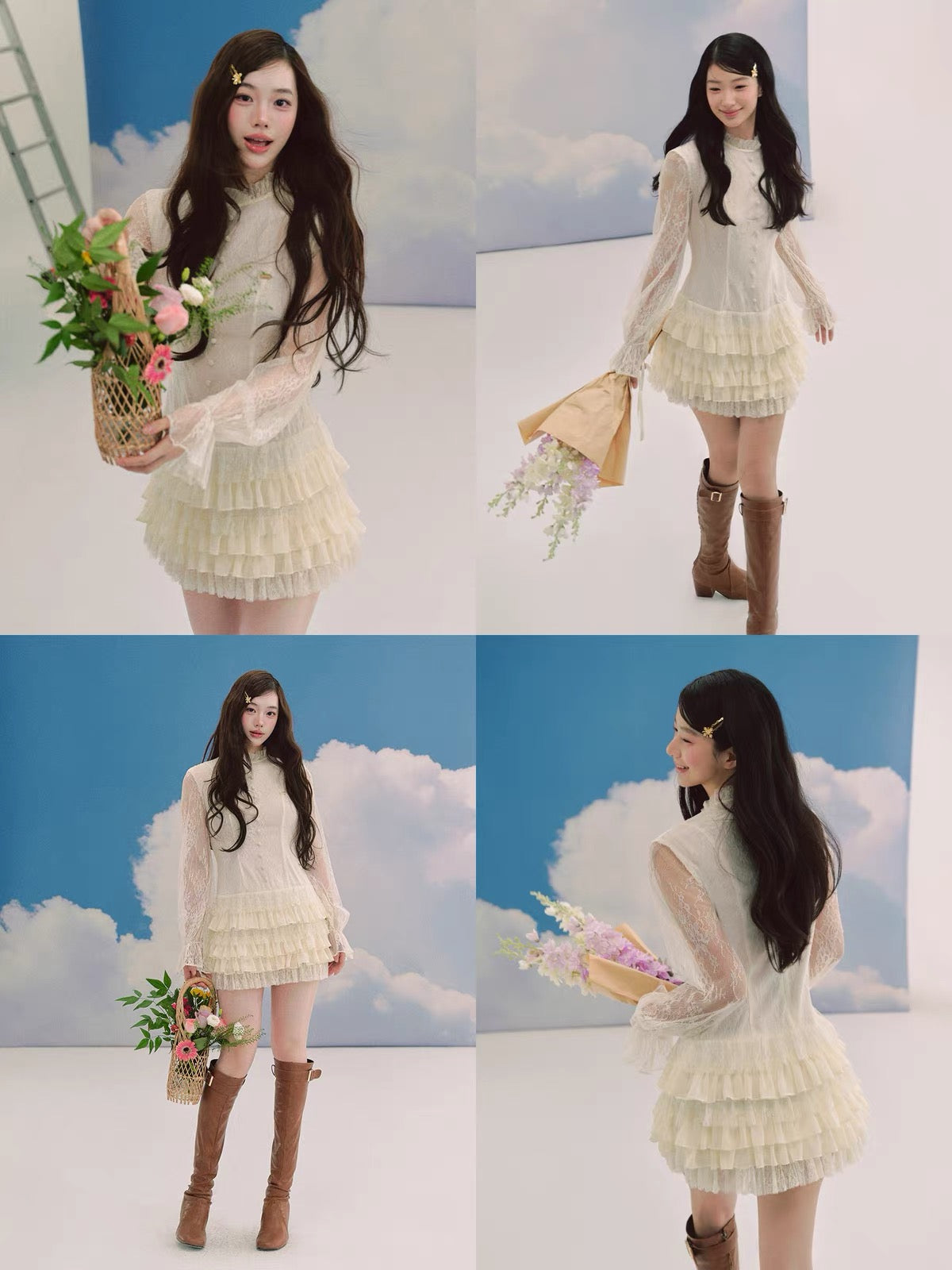 [Special Offer] [LaluneDuCiel] "Rose Trellis" – A Sweet, Innocent-Yet-Alluring Lace & Chiffon Dress